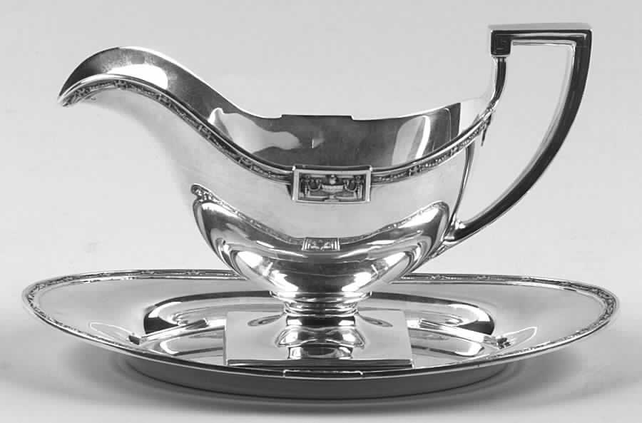 Lansdowne (Sterling, 1917, Hollowware) Sterling Gravy Boat & Underplate by Gorham Silver-1