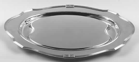Lansdowne (Sterling, 1917, Hollowware) Large Sterling Meat Platter with Well by Gorham Silver-1