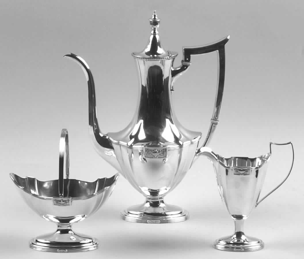 Lansdowne (Sterling, 1917, Hollowware) 3 Piece Mini Tea Set by Gorham Silver-1