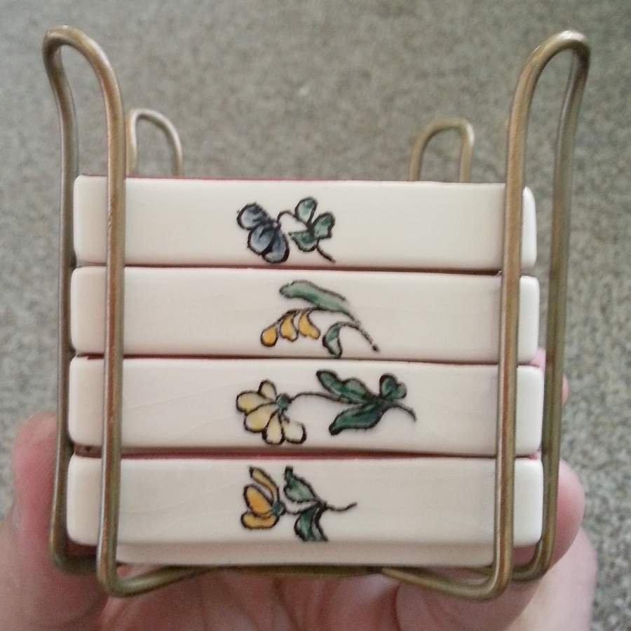 Alt Strassburg Coaster - Set of 4 with Holder by Georg Schmider-1