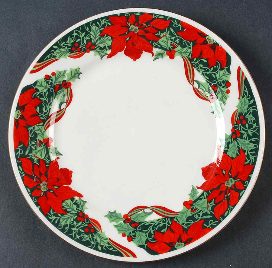 Christmas Holly Salad Plate by Gabbay-1