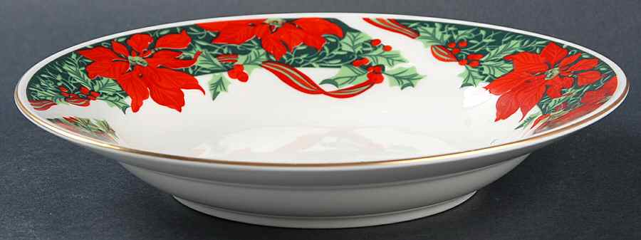 Christmas Holly Rim Soup Bowl by Gabbay-1