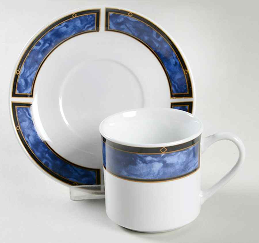 Royal Duchess Blue Flat Cup & Saucer Set by Gibson Designs-1