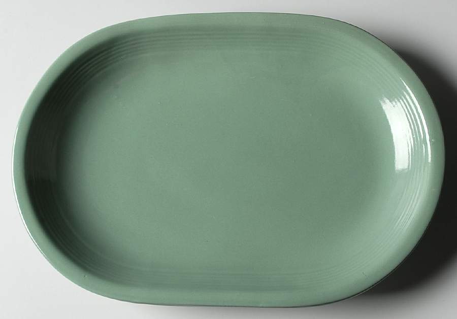 Main St Jade 12" Oval Serving Platter by Gibson Designs-1