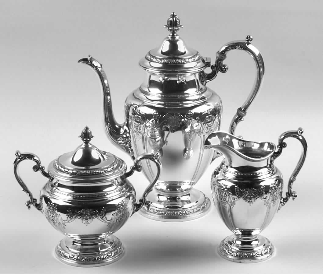 King Edward (Sterling, Hollowware) 3-Piece Coffee Set with Coffee Pot by Gorham Silver-1