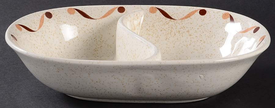 Neptune Oval Divided Vegetable Bowl by WS George-1