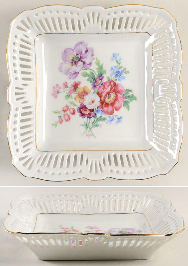 GMY63 7'' Pierced Square Bowl by Germany-1