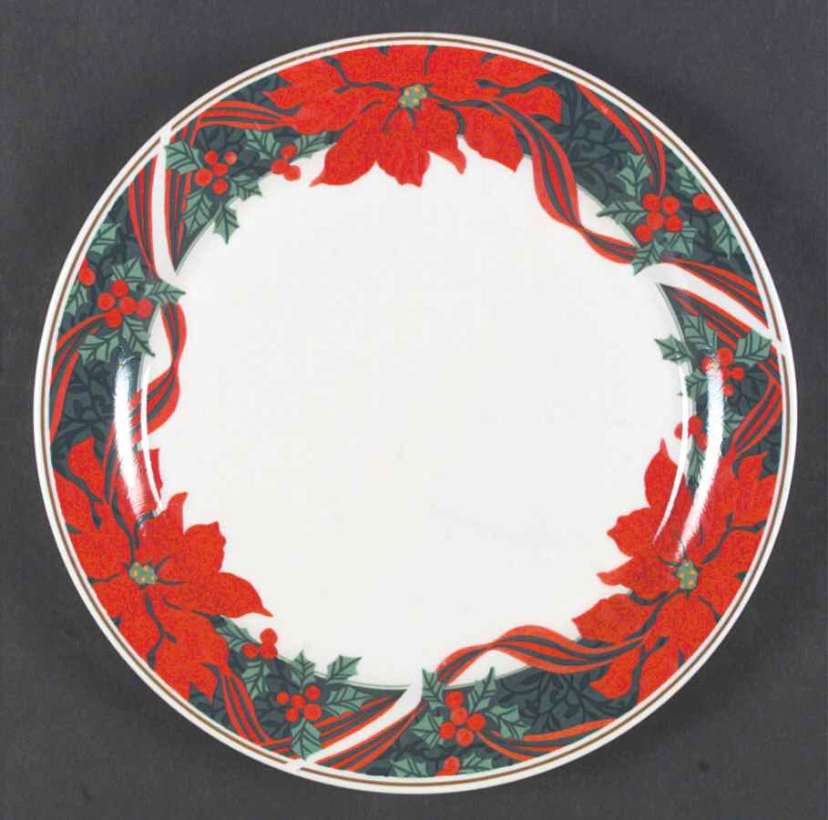Christmas Holly (Blue Stamp) Dinner Plate by Gibson Designs-1