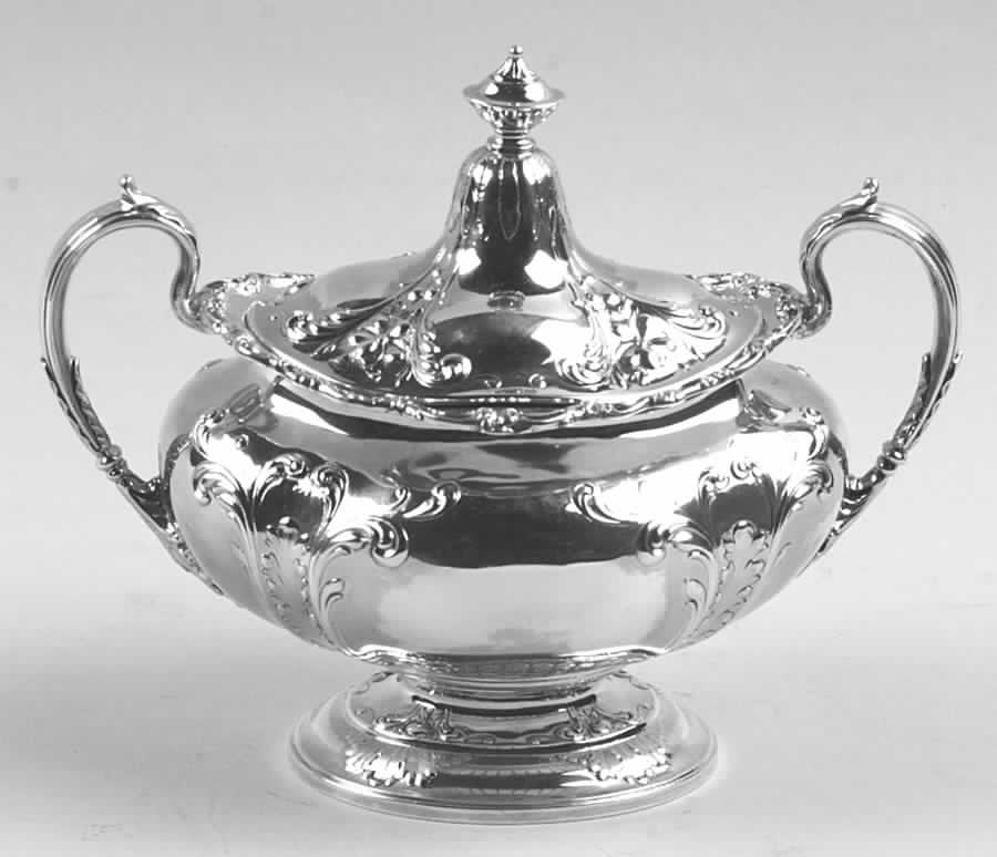 A642 (Sterling, Hollowware) Sugar Bowl & Lid by Gorham Silver-1