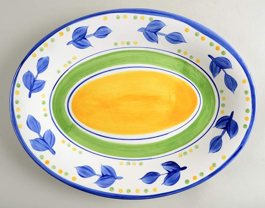 Clarisse 16" Oval Serving Platter by Gibson Designs-1