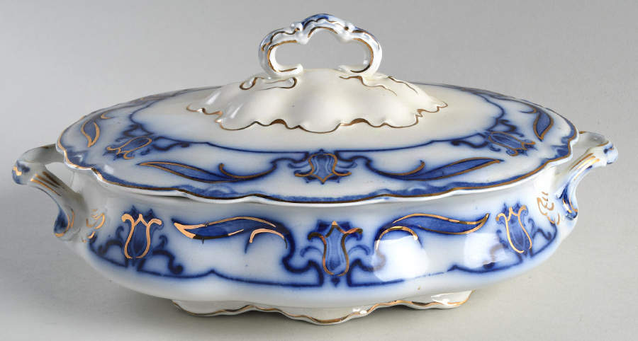 Lotus Oval Covered Vegetable by Grindley-1