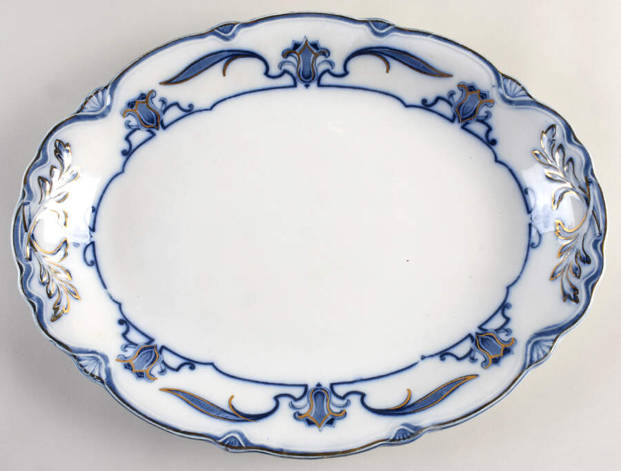 Lotus 16" Oval Serving Platter by Grindley-1