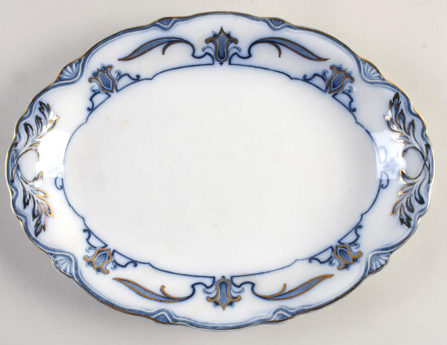 Lotus 12" Oval Serving Platter by Grindley-1