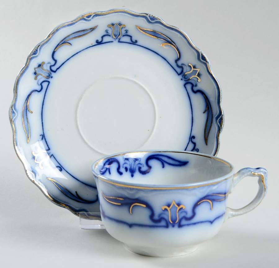 Lotus Flat Cup & Saucer Set by Grindley-1