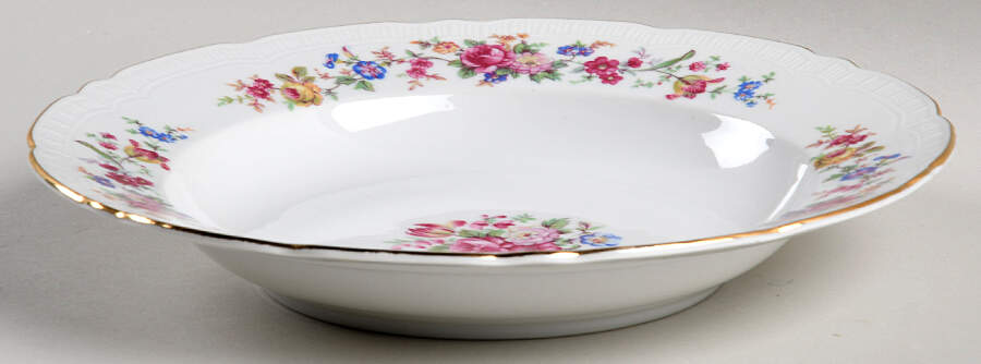 Bouquet Rim Soup Bowl by Gebruder Benedikt-1