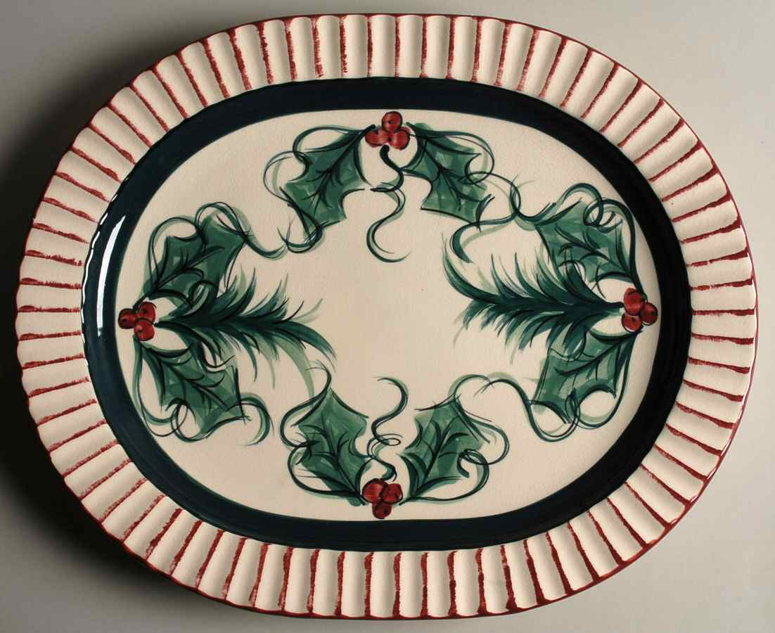 Hollylujah 17" Oval Serving Platter by Gail Pittman-1
