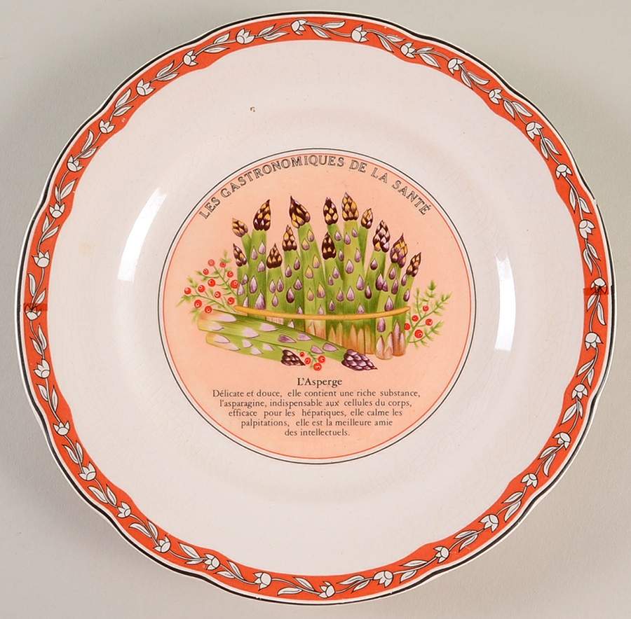 Les Gatronomiques De La Sante Red Salad/Dessert Plate by Faiencerie De Gien-1