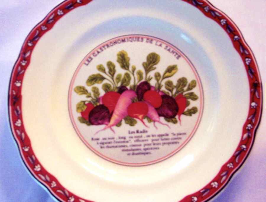 Les Gatronomiques De La Sante Red Salad/Dessert Plate by Faiencerie De Gien-1
