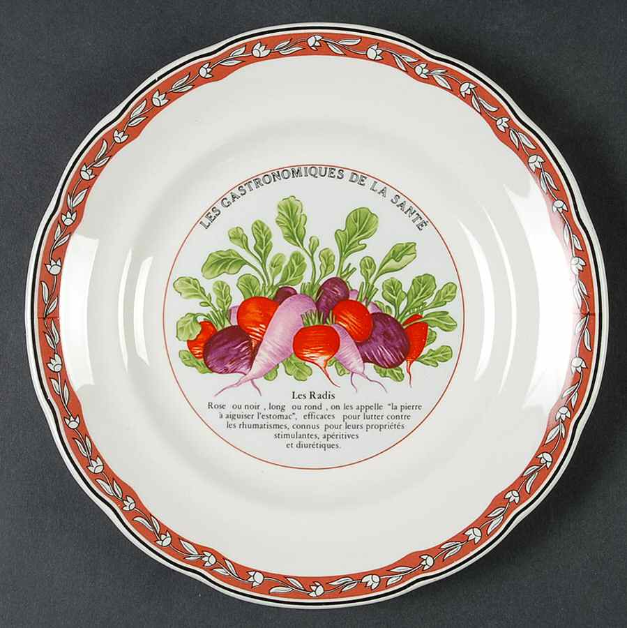 Les Gatronomiques De La Sante Red Salad/Dessert Plate by Faiencerie De Gien-1