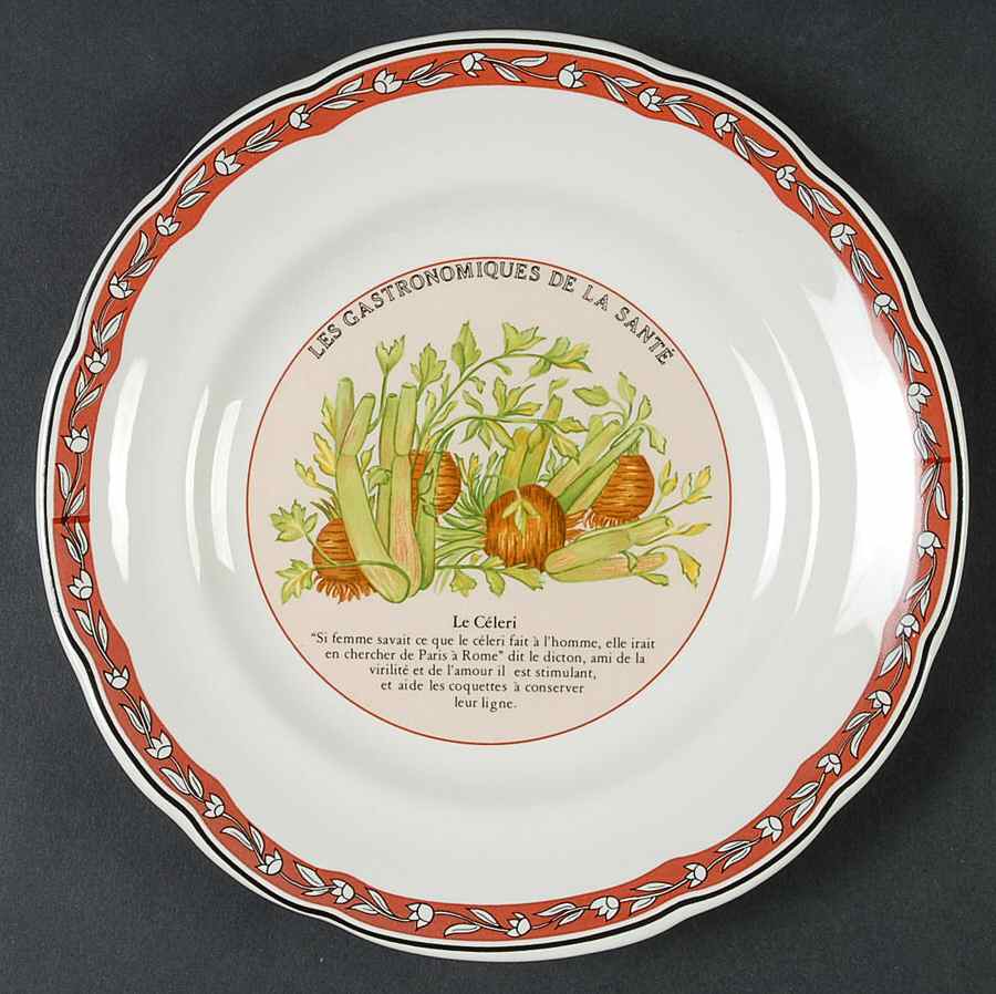 Les Gatronomiques De La Sante Red Salad/Dessert Plate by Faiencerie De Gien-1