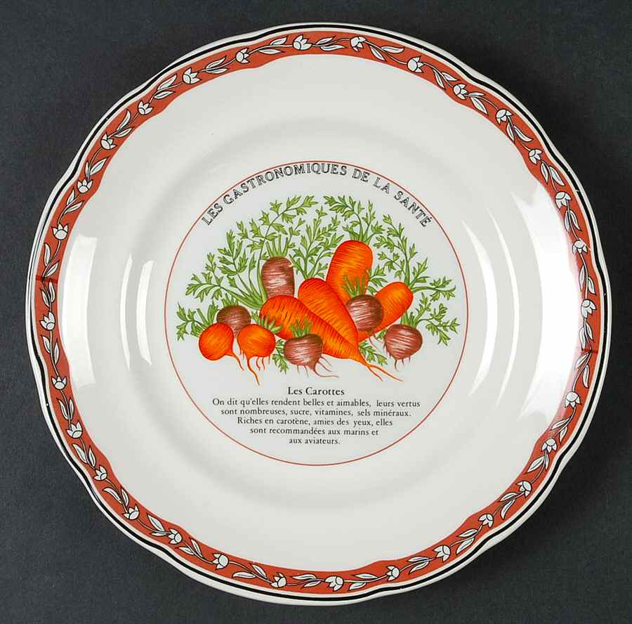 Les Gatronomiques De La Sante Red Salad/Dessert Plate by Faiencerie De Gien-1