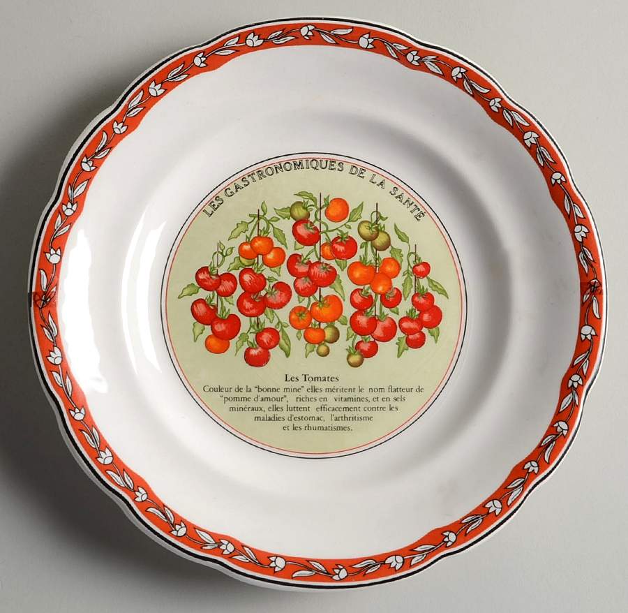 Les Gatronomiques De La Sante Red Salad/Dessert Plate by Faiencerie De Gien-1