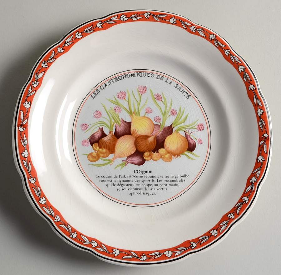 Les Gatronomiques De La Sante Red Salad/Dessert Plate by Faiencerie De Gien-1
