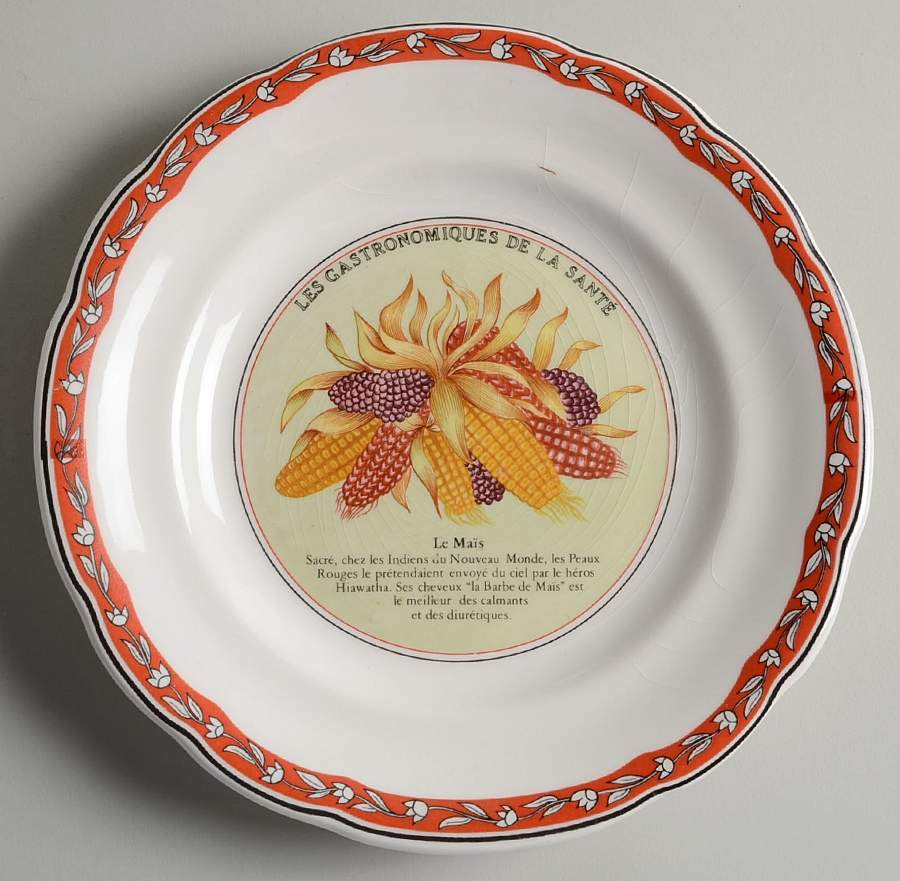 Les Gatronomiques De La Sante Red Salad/Dessert Plate by Faiencerie De Gien-1