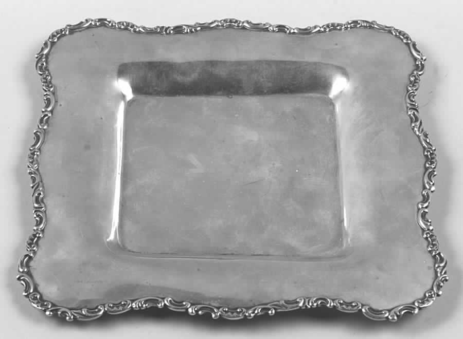 Louis XV (Sterling, Hollowware, Older, Scrolls&Plume) Sterling Card Tray by Gorham Silver-1