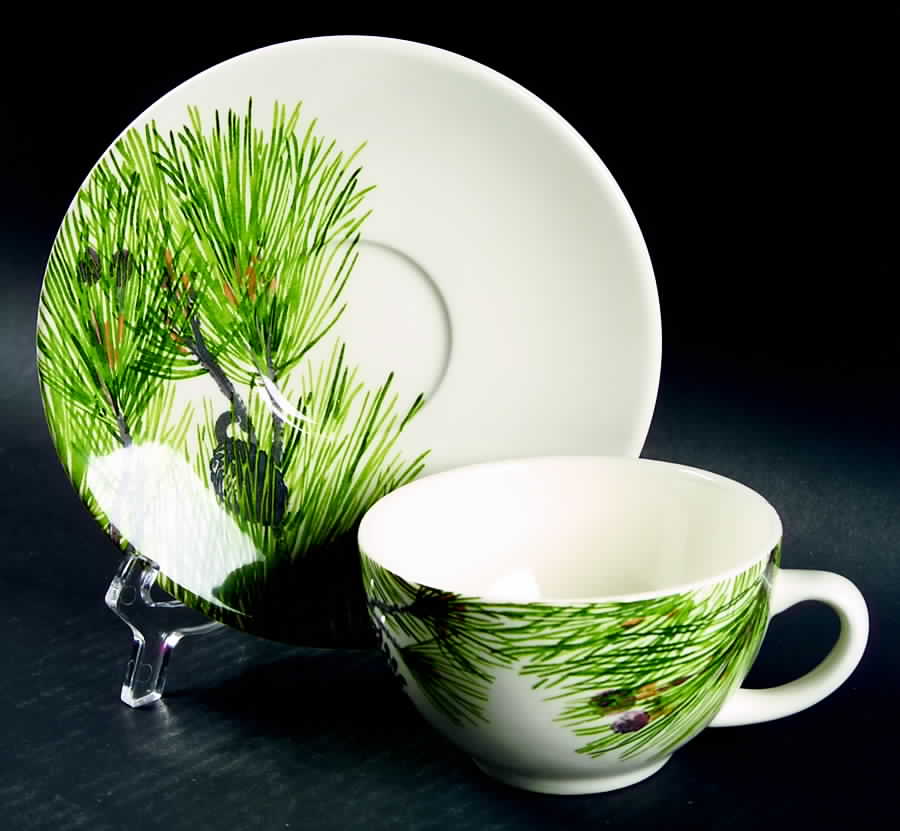 Garrigue Flat Cup & Saucer Set by Faiencerie De Gien-1