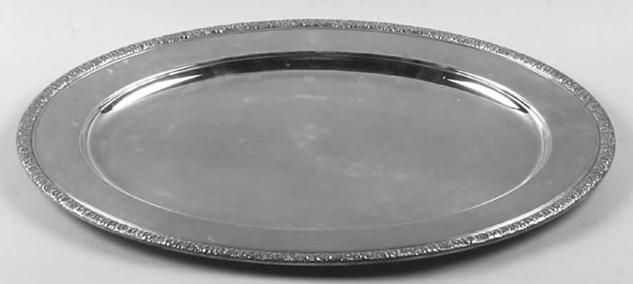 Floral Edge (Silverplate, Hollowware) Large Plated Meat Platter No Well by Gorham Silver-1