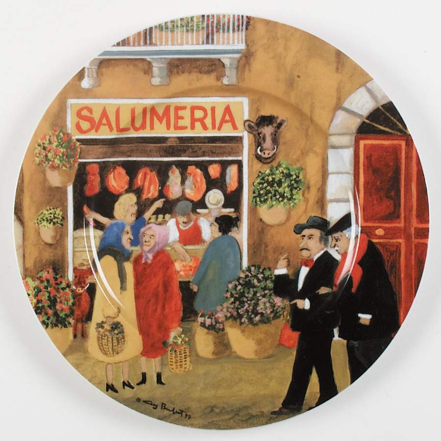 Tuscan Storefronts Dinner Plate by Guy Buffet-1