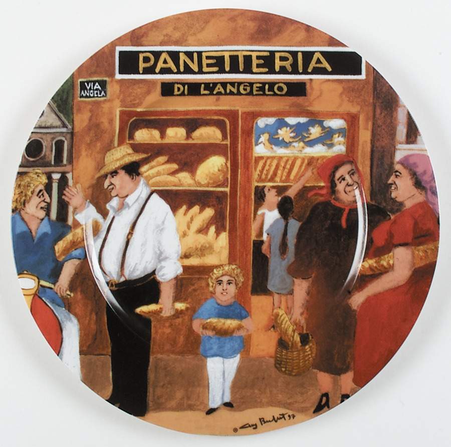 Tuscan Storefronts Dinner Plate by Guy Buffet-1