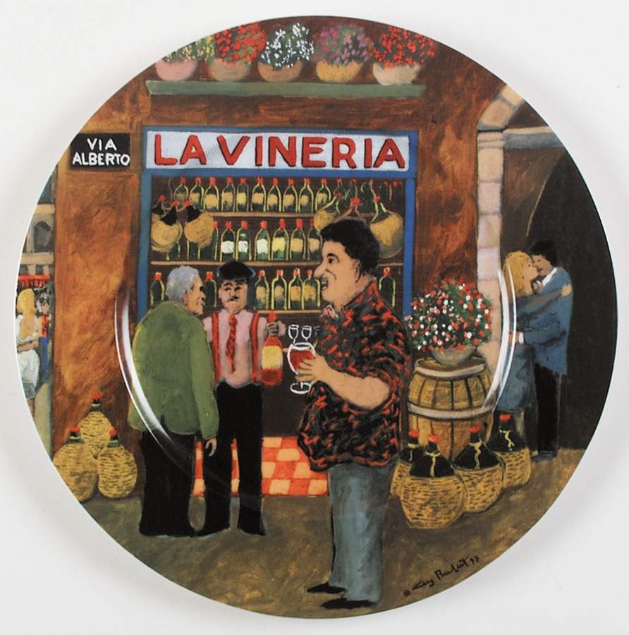 Tuscan Storefronts Dinner Plate by Guy Buffet-1