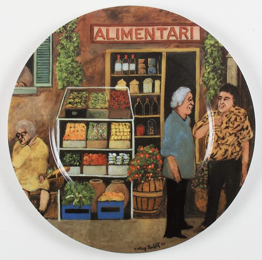 Tuscan Storefronts Dinner Plate by Guy Buffet-1
