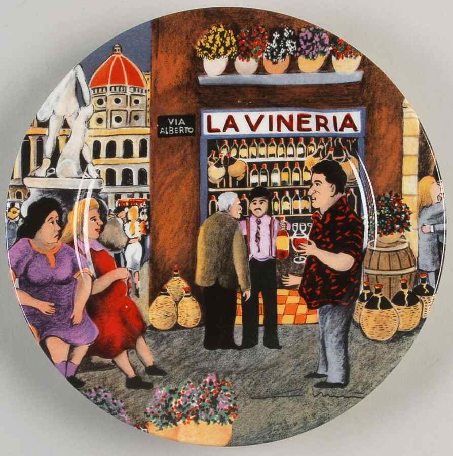 Tuscan Storefronts Salad Plate by Guy Buffet-1