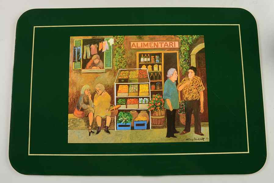 Tuscan Storefronts Corkboard Placemat by Guy Buffet-1