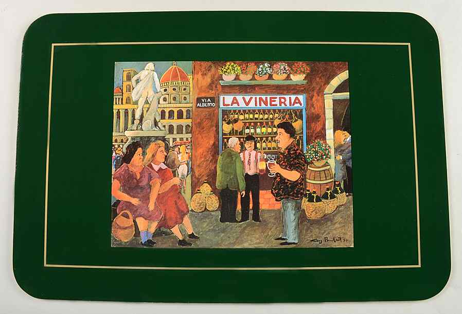Tuscan Storefronts Corkboard Placemat by Guy Buffet-1