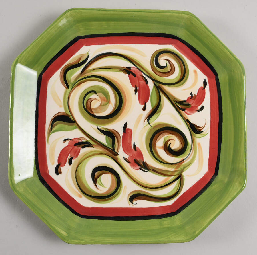 Honeysuckle Square Dinner Plate by Gail Pittman-1