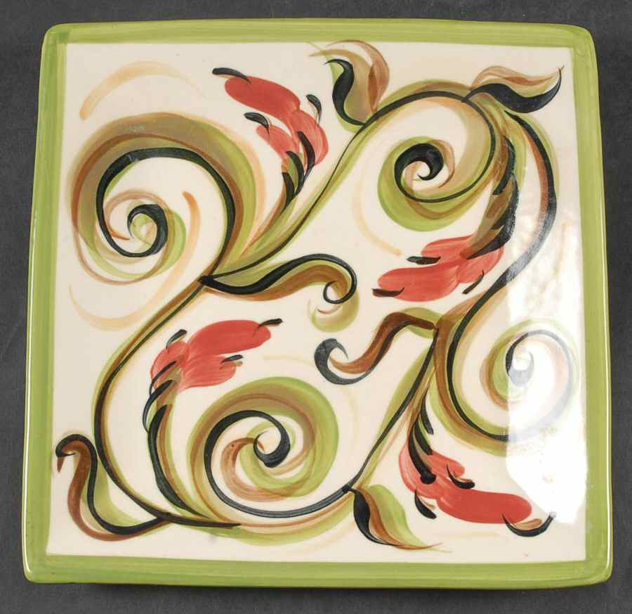 Honeysuckle Square Salad Plate by Gail Pittman-1