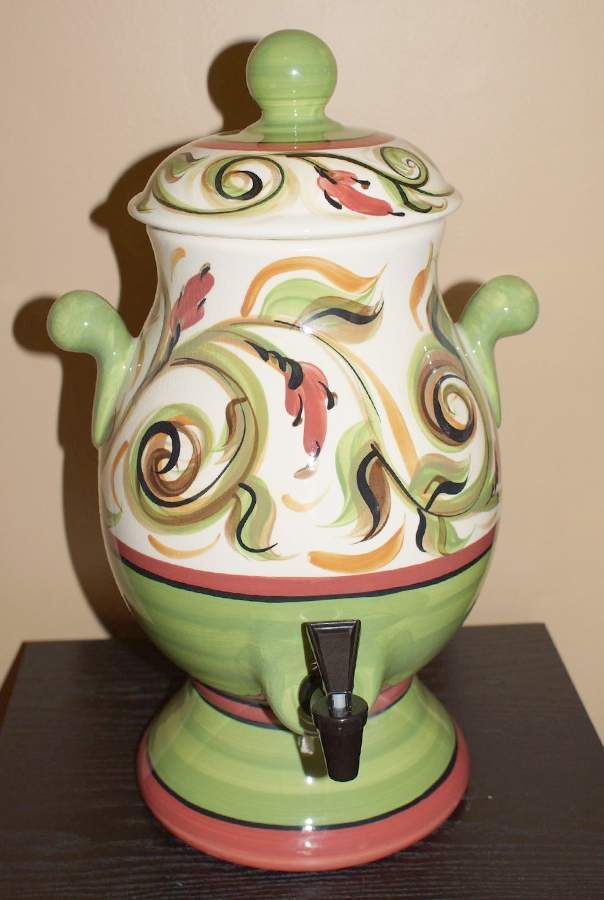 Honeysuckle Beverage Dispenser & Lid by Gail Pittman-1