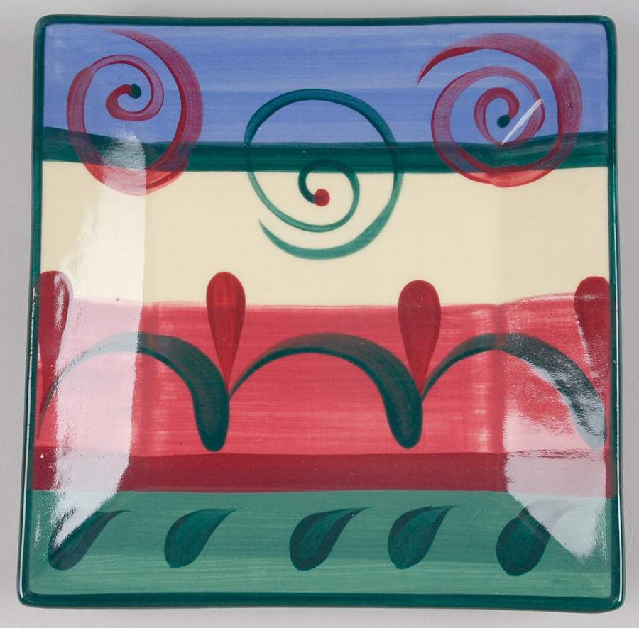 Street Party Square Salad Plate by Gail Pittman-1