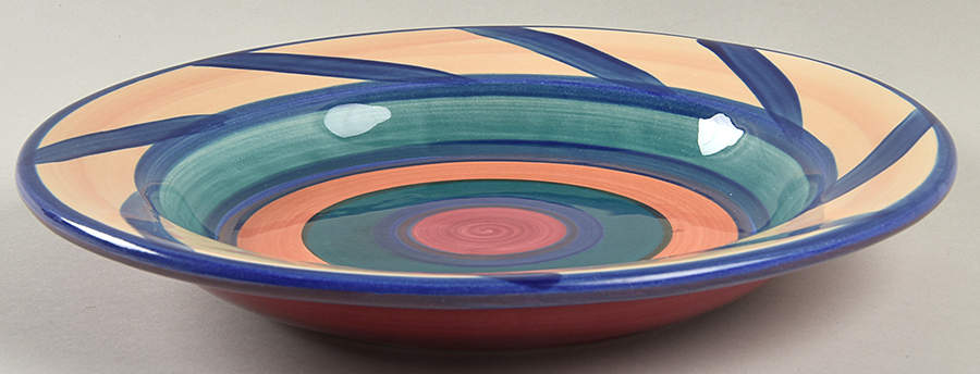 Red Azalea Large Rim Soup Bowl by Gail Pittman-1