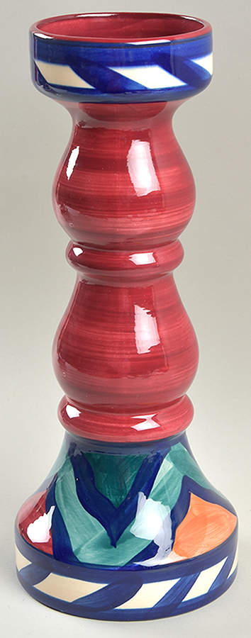 Red Azalea 12" Pillar Candleholder by Gail Pittman-1