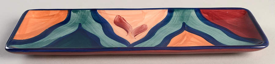 Red Azalea Rectangular Tray 11" by Gail Pittman-1