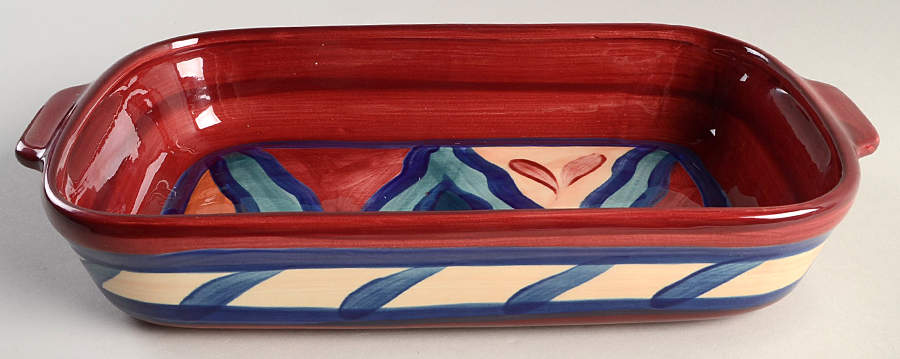 Red Azalea 13"  Rectangular Baker by Gail Pittman-1