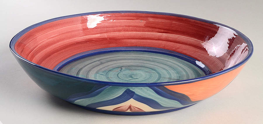 Red Azalea 14" Pasta Serving Bowl by Gail Pittman-1