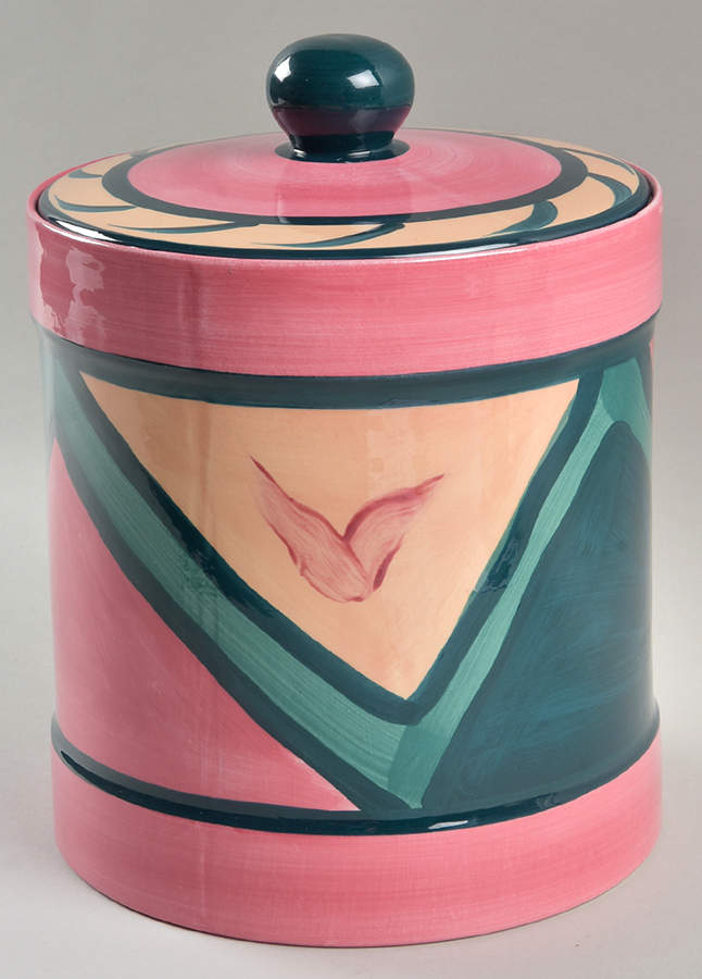 Red Azalea Cookie Jar & Lid by Gail Pittman-1