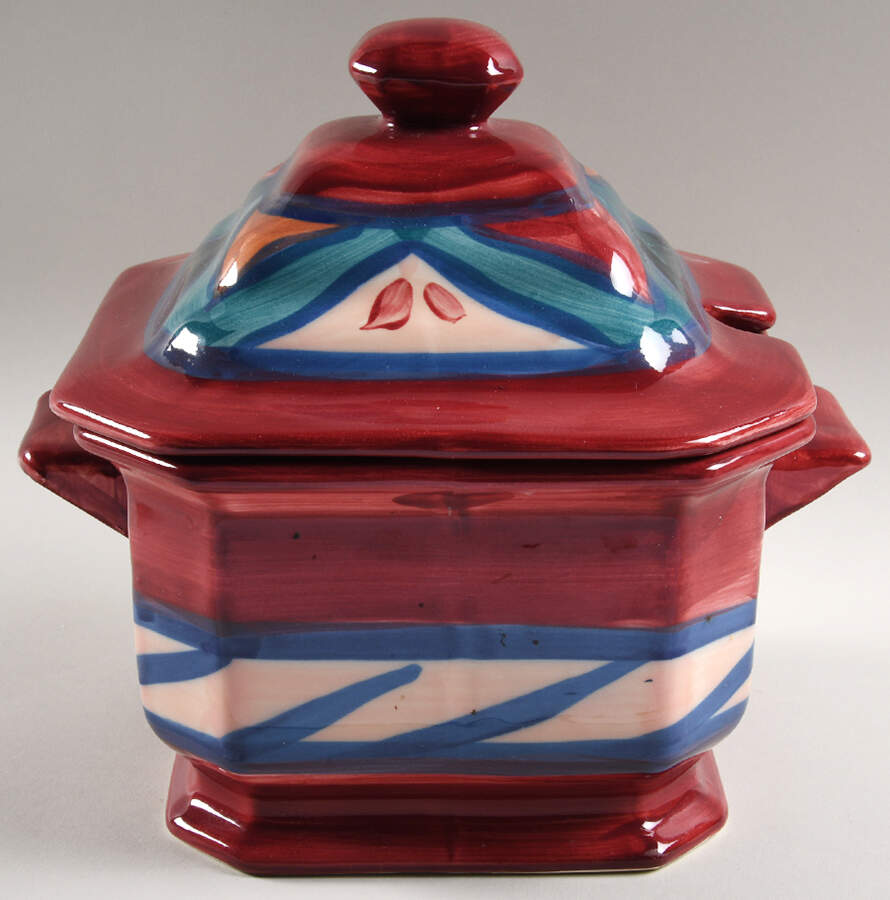 Red Azalea Tureen &  Lid by Gail Pittman-1