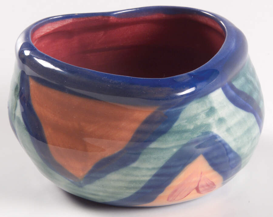 Red Azalea 3" Heart Shaped Bowl by Gail Pittman-1